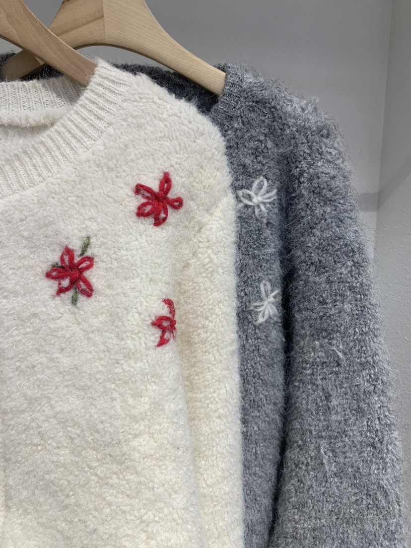 IR BIEN/BIENBIEN韓國代購㊣女士新款人氣熱賣毛衣花朵開衫IR BIEN/BIENBIEN毛衣