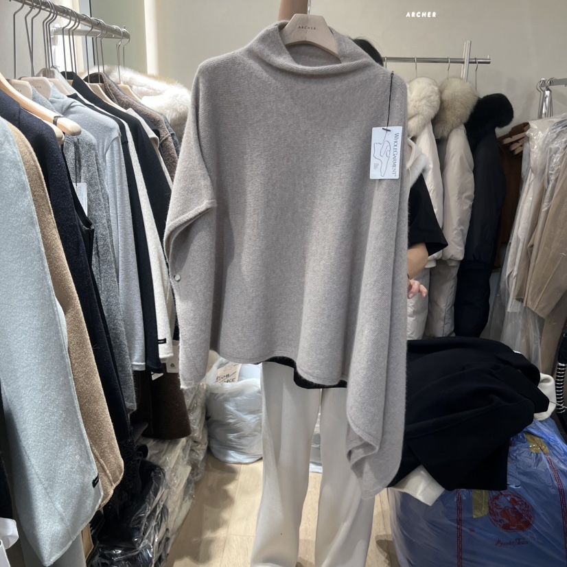 ARCHER東大門㊣直郵女裝新款職業休閑真品熱賣針織衫羊毛披肩ARCHER針織衫圖色1