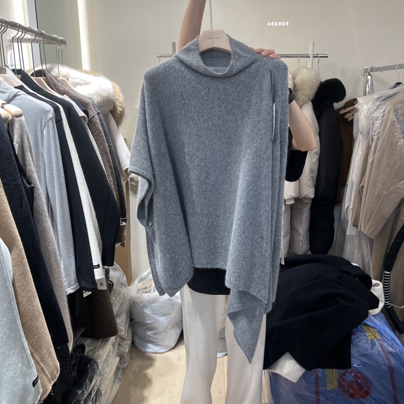 ARCHER東大門㊣直郵女裝新款職業休閑真品熱賣針織衫羊毛披肩ARCHER針織衫圖色2