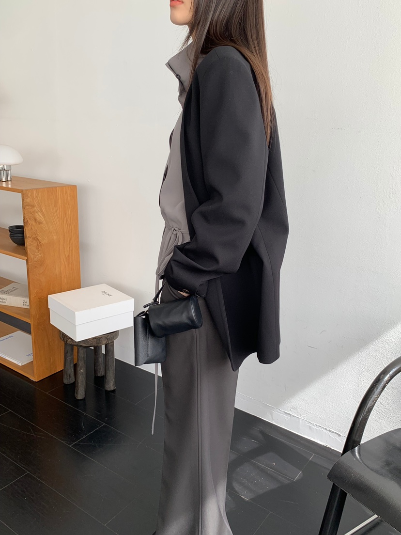 aube nunt東大門㊣代購女士新款休閑25秋冬襯衫蕾絲衫含腰繩aube nunt襯衫/蕾絲衫