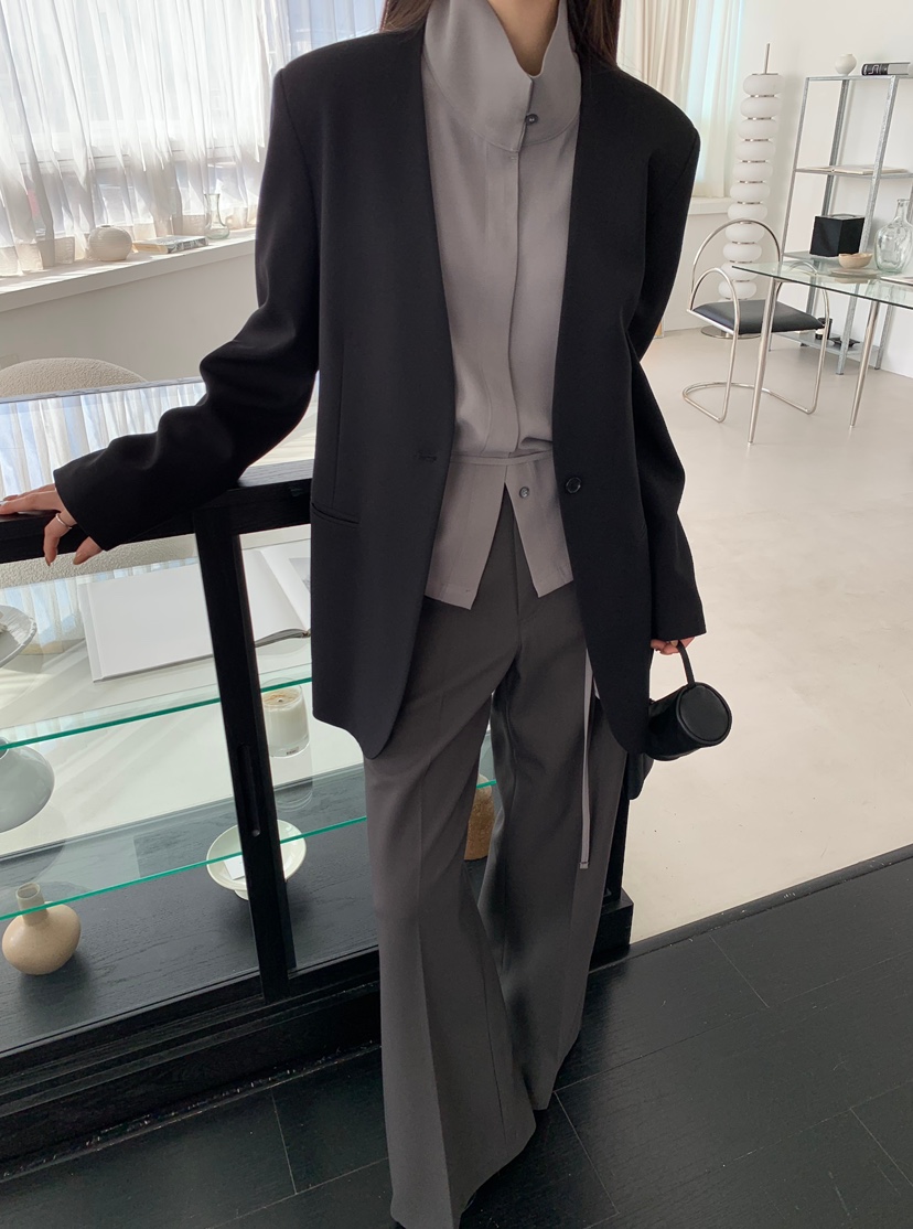 aube nunt東大門㊣代購女士新款休閑25秋冬襯衫蕾絲衫含腰繩aube nunt襯衫/蕾絲衫