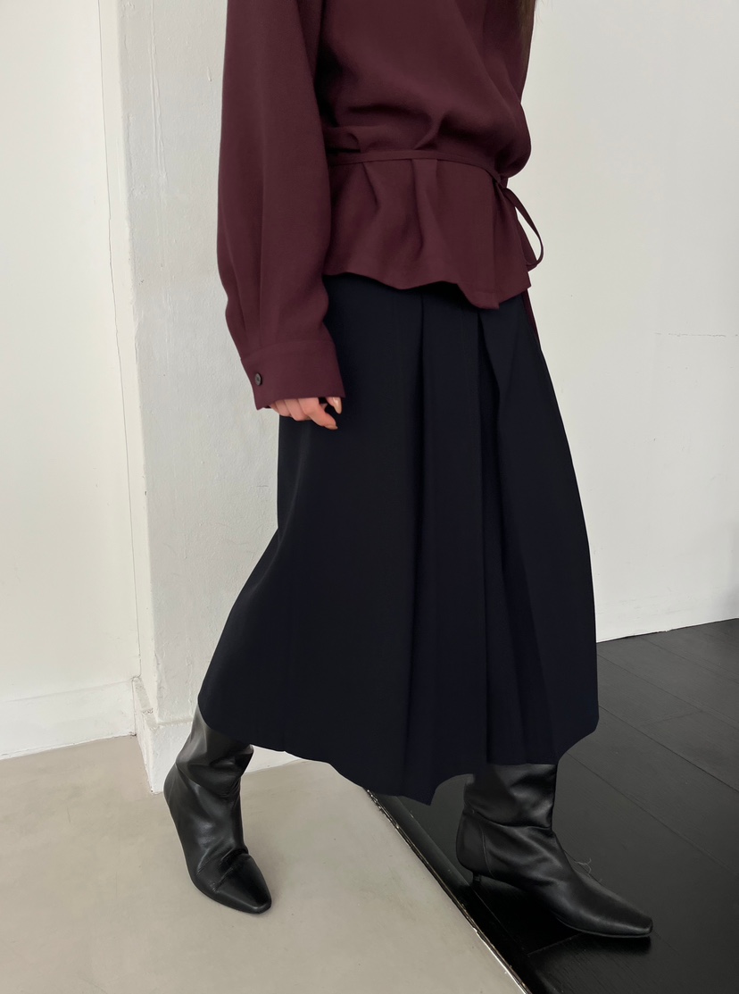 aube nunt東大門㊣代購女士新款休閑25秋冬襯衫蕾絲衫含腰繩aube nunt襯衫/蕾絲衫