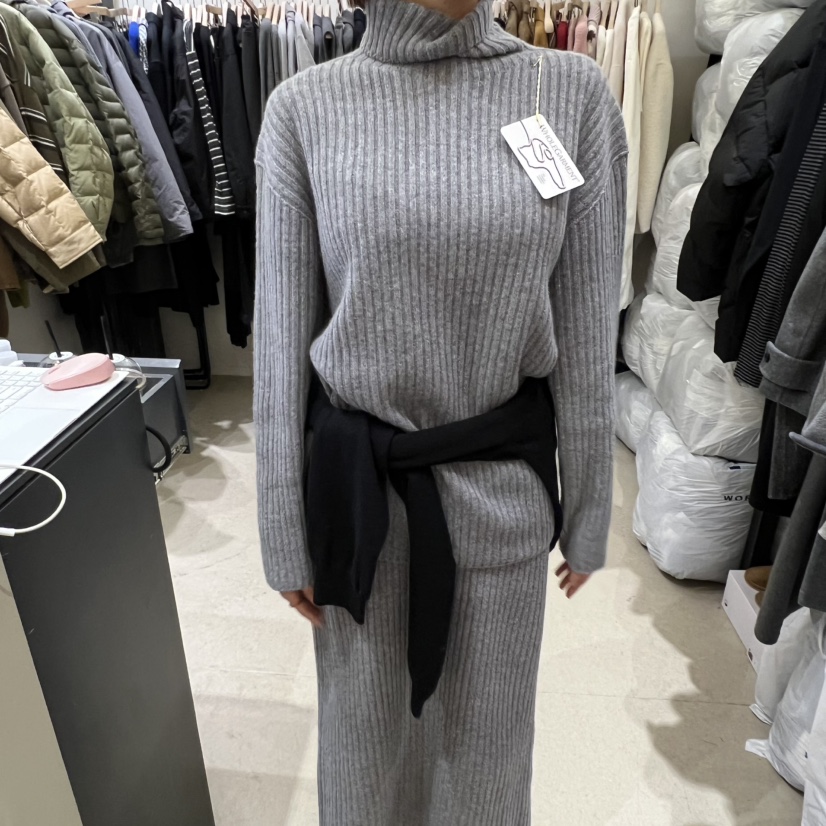 SELF SERVICE東大門㊣代購女裝新款推薦職業針織衫高領羅紋SELF SERVICE針織衫圖色3