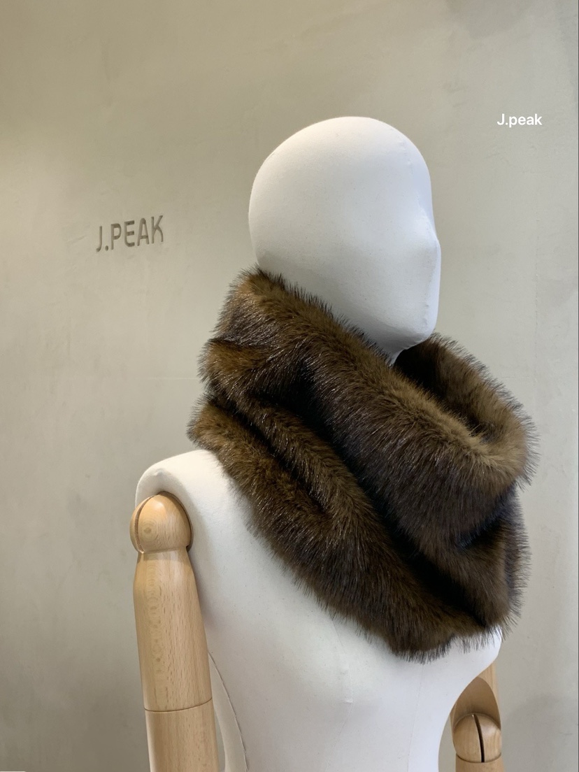 J PEAK/BY FLOW韓國代購㊣女裝新款職業圍巾披肩保暖貂皮J PEAK圍巾/披肩