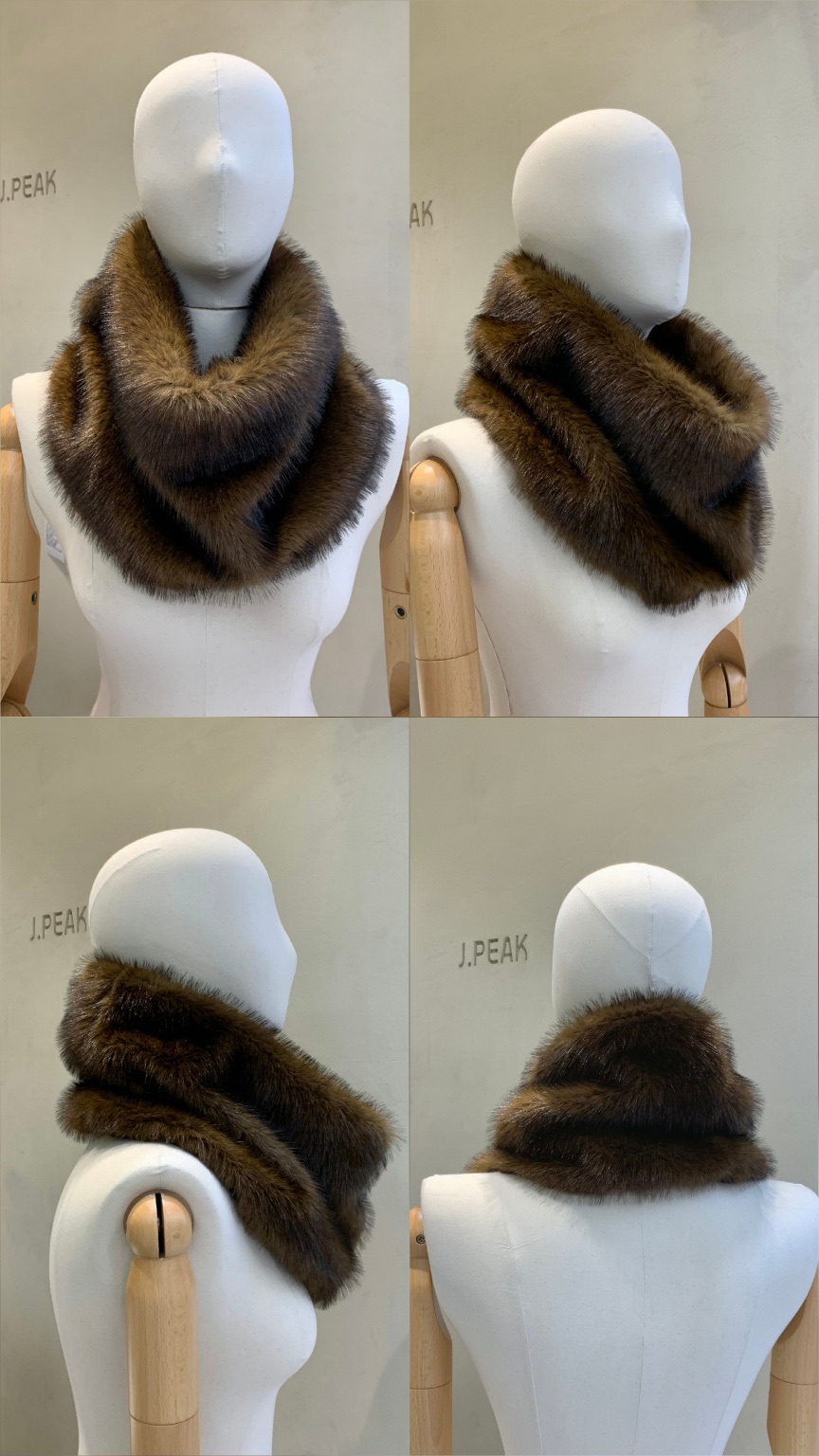 J PEAK/BY FLOW韓國代購㊣女裝新款職業圍巾披肩保暖貂皮J PEAK圍巾/披肩