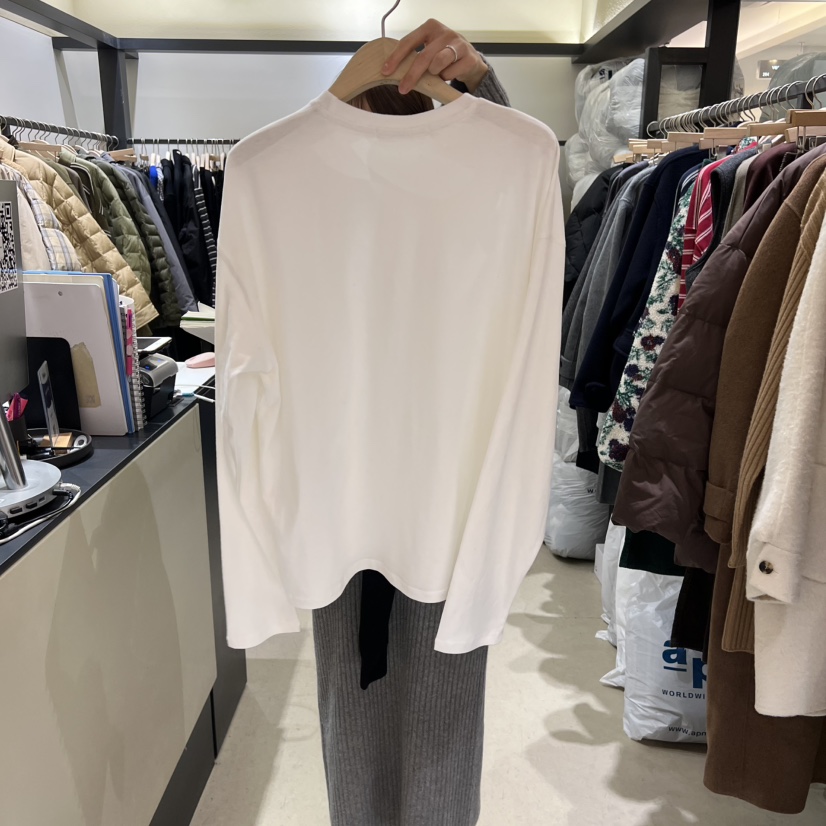 SELF SERVICE韓國代購㊣女裝新品時尚熱賣推薦休閑長袖T恤SELF SERVICE長袖T恤