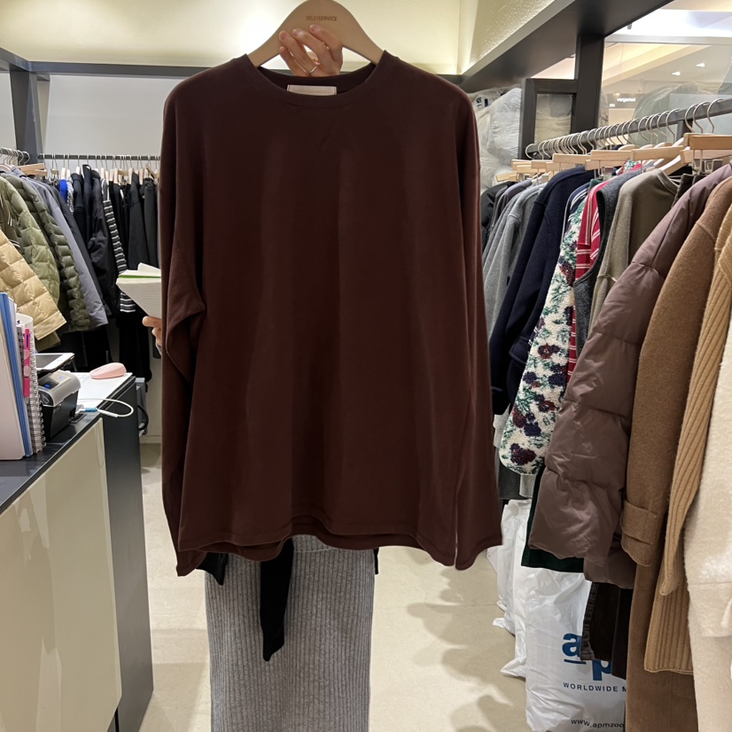 SELF SERVICE韓國代購㊣女裝新品時尚熱賣推薦休閑長袖T恤SELF SERVICE長袖T恤圖色2