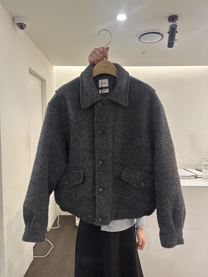 YOUR-P韓國代購㊣女裝新品25秋冬時尚休閑熱賣推薦人氣夾克YOUR-P夾克圖色2墨色