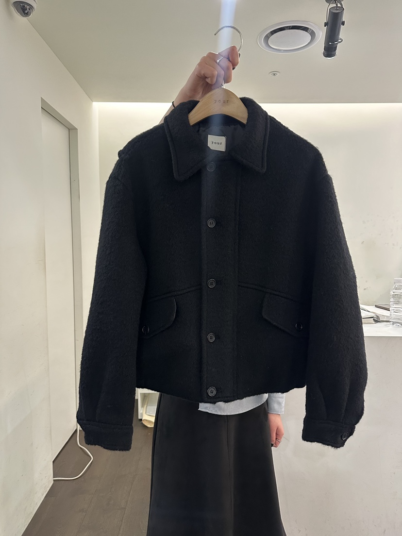 YOUR-P韓國代購㊣女裝新品25秋冬時尚休閑熱賣推薦人氣夾克YOUR-P夾克圖色3黑色