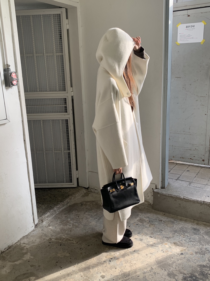 LOGARDEN東大門㊣直郵女裝新品25秋冬休閑中長款大衣羊駝毛LO GARDEN中長款大衣