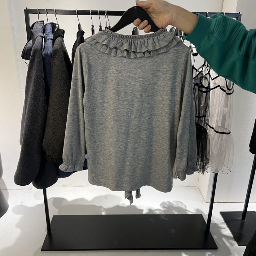 NEU ADULT東大門㊣代購女士新品真品人氣長袖T恤荷葉邊圓領NEU ADULT長袖T恤