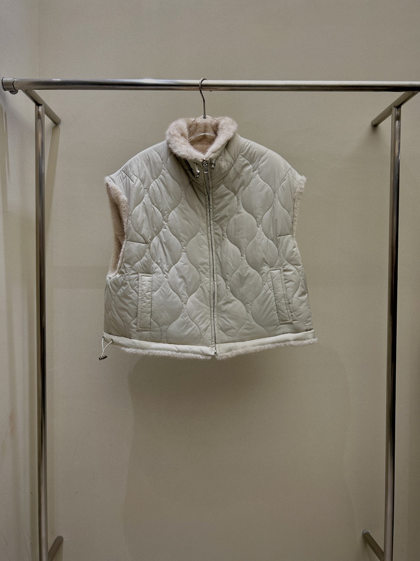 LATTE-P東大門㊣代購女裝新款職業熱賣真品25秋冬馬甲毛皮雙面LATTE-P馬甲