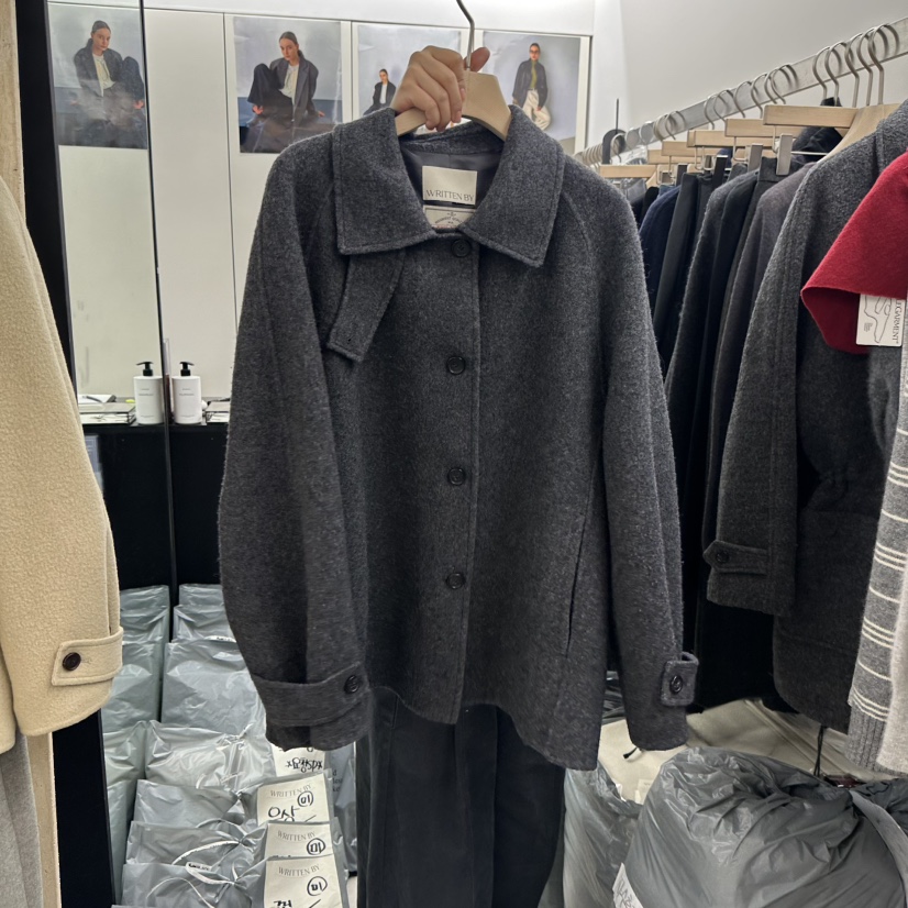 WRITTEN BY東大門㊣直郵女裝新品職業推薦休閑短款大衣手工WRITTEN BY短款大衣圖色2