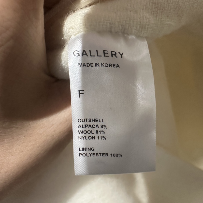 GALLERY-P東大門㊣直郵女裝新款真品中長款大衣羊駝毛手工GALLERY-P中長款大衣