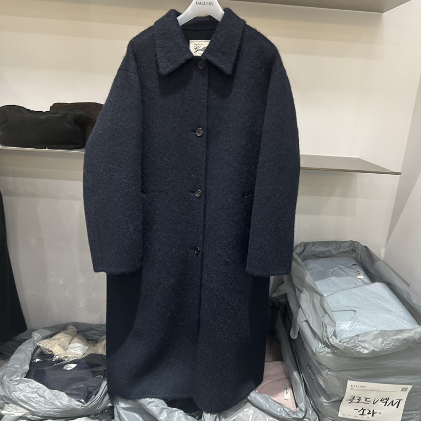 GALLERY-P東大門㊣直郵女裝新款真品中長款大衣羊駝毛手工GALLERY-P中長款大衣圖色3
