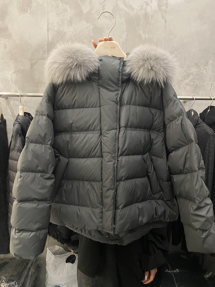THE VETIVER-A東大門㊣實拍女士新款時尚休閑短款羽絨服毛皮VETIVER短款羽絨服圖色1