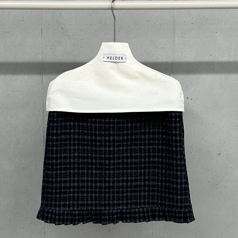 HELDER-P東大門㊣代購女裝新品推薦休閑人氣短裙羊毛混紡格子HELDER短裙圖色2深藍色