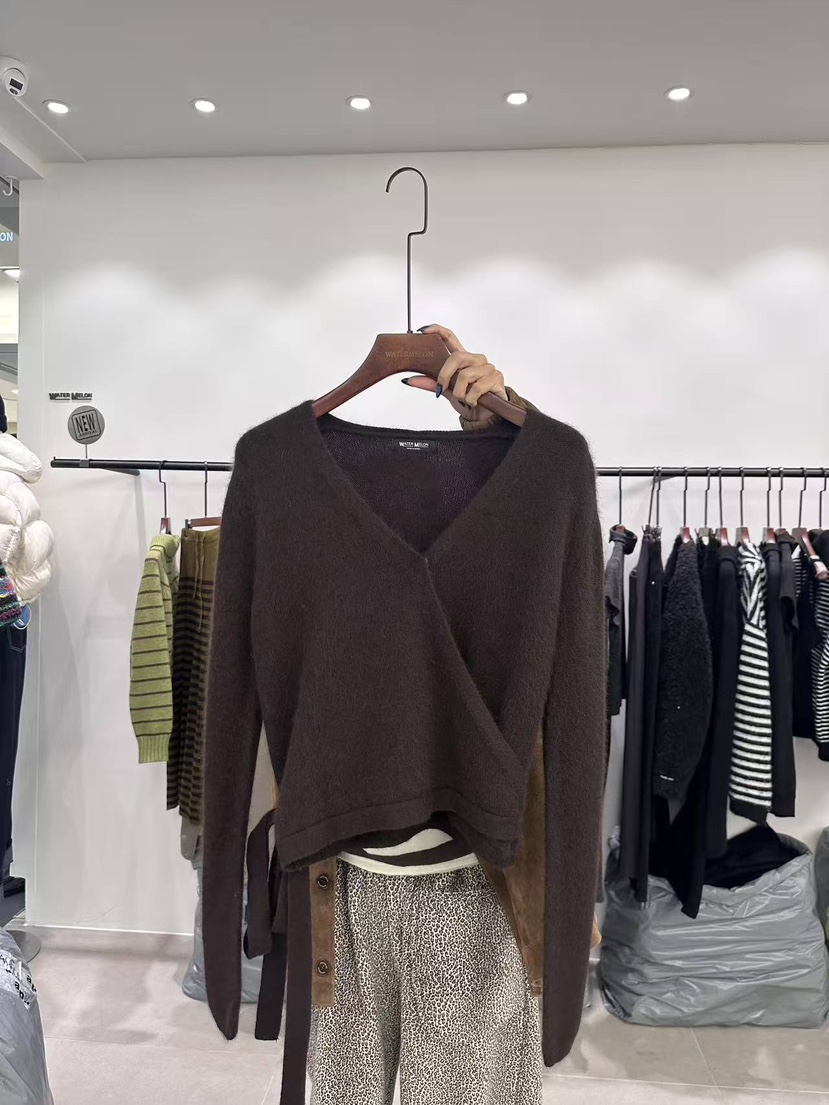 WATERMELON東大門㊣實拍女裝新品休閑人氣熱賣針織衫安哥拉WATER MELON針織衫圖色2