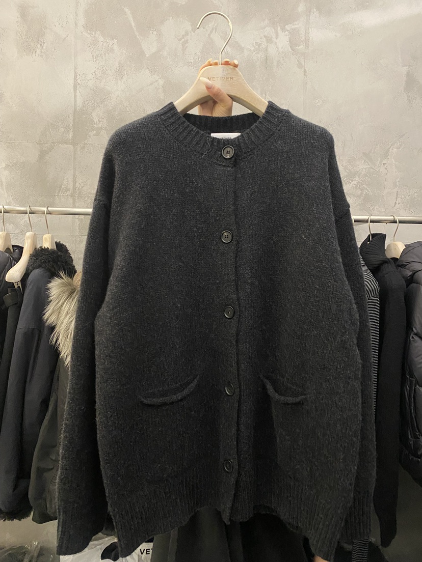 THE VETIVER-A東大門㊣代購女裝新品休閑職業針織衫羊毛口袋VETIVER針織衫圖色1墨色