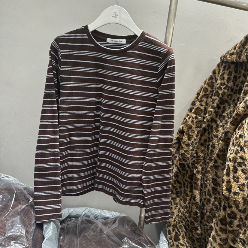 THE SECOND GROW東大門㊣直郵女士新款職業時尚針織衫條紋THE SECOND GROW針織衫圖色2