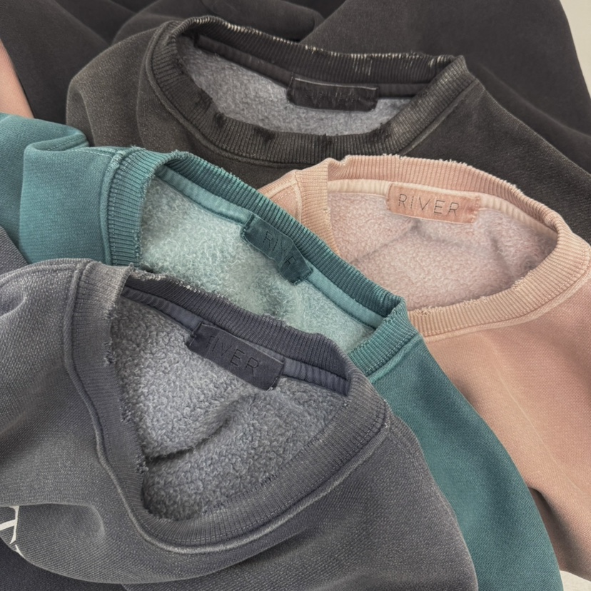 RIVER東大門㊣代購女裝新品時尚25秋冬推薦熱賣休閑衛衣復古WATER/RIVER衛衣