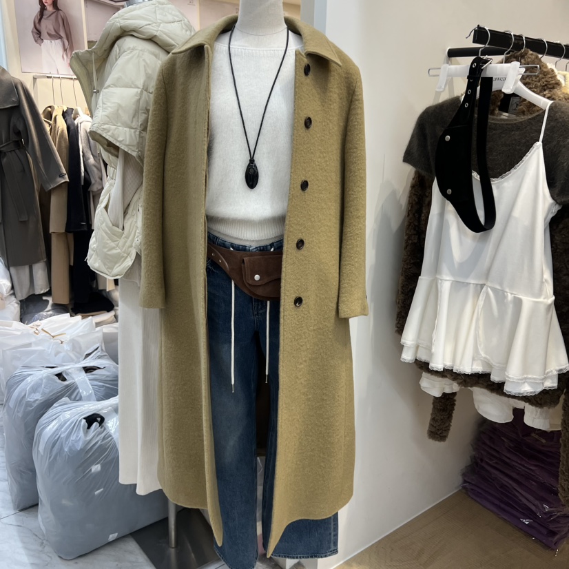 RUMIRU/AWEAR東大門㊣實拍女士新款真品人氣25秋冬中長款大衣awear/RUMIRU中長款大衣圖色1