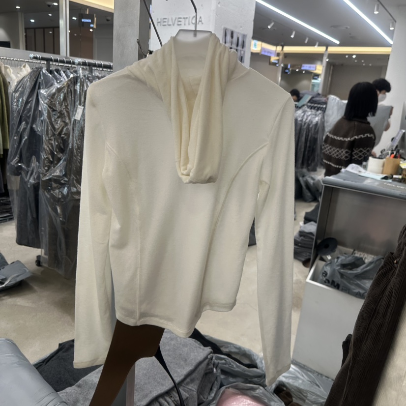 HELVETICA東大門㊣直郵女裝新品職業熱賣長袖T恤連帽衫高領HELVETICA長袖T恤
