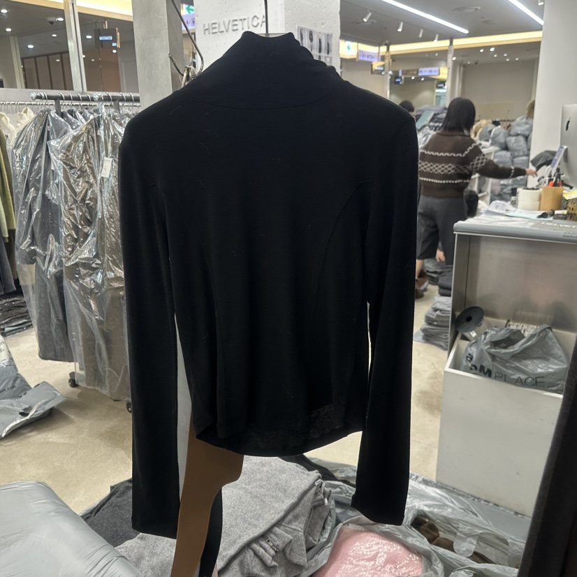 HELVETICA東大門㊣直郵女裝新品職業熱賣長袖T恤連帽衫高領HELVETICA長袖T恤圖色4黑色