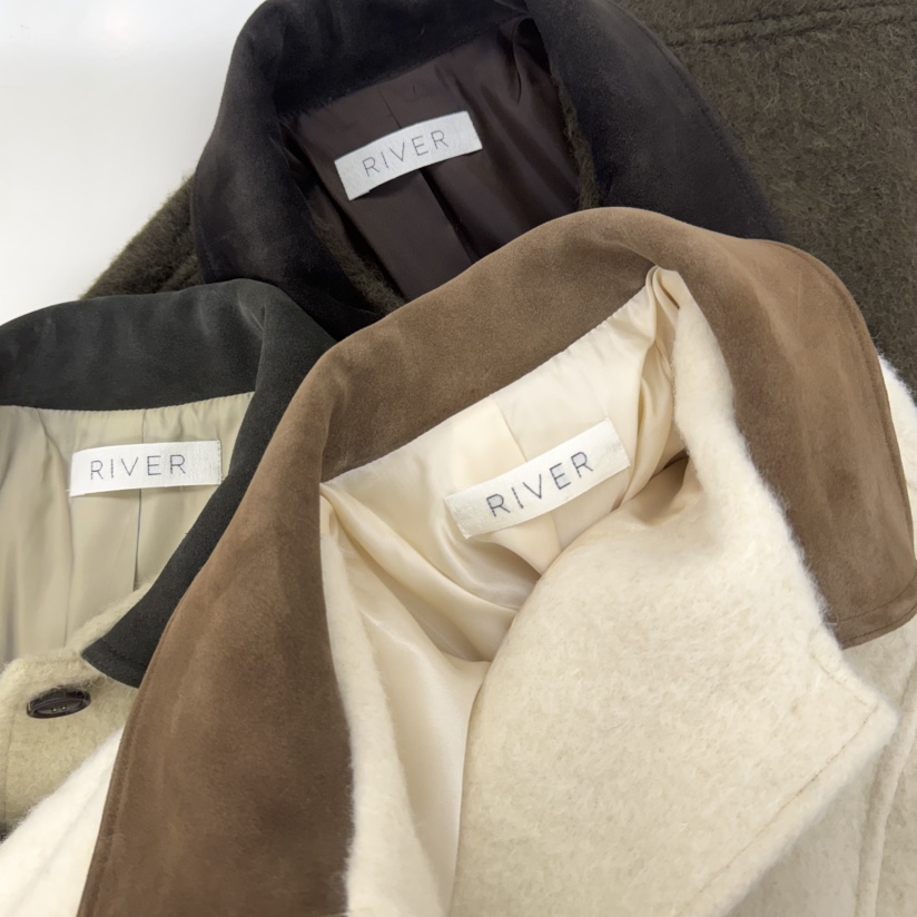 RIVER東大門㊣代購女士新款職業真品休閑熱賣25秋冬短款大衣羊駝WATER/RIVER短款大衣