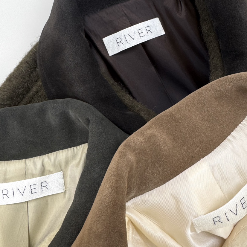 RIVER東大門㊣代購女士新款職業真品休閑熱賣25秋冬短款大衣羊駝WATER/RIVER短款大衣