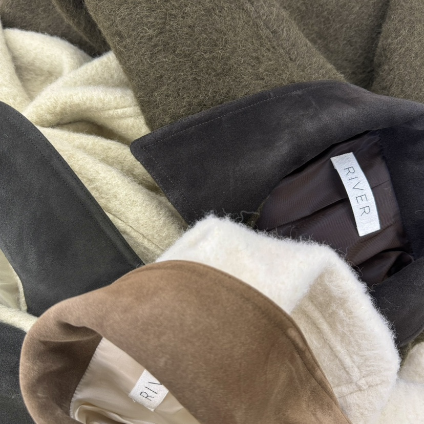 RIVER東大門㊣代購女士新款職業真品休閑熱賣25秋冬短款大衣羊駝WATER/RIVER短款大衣