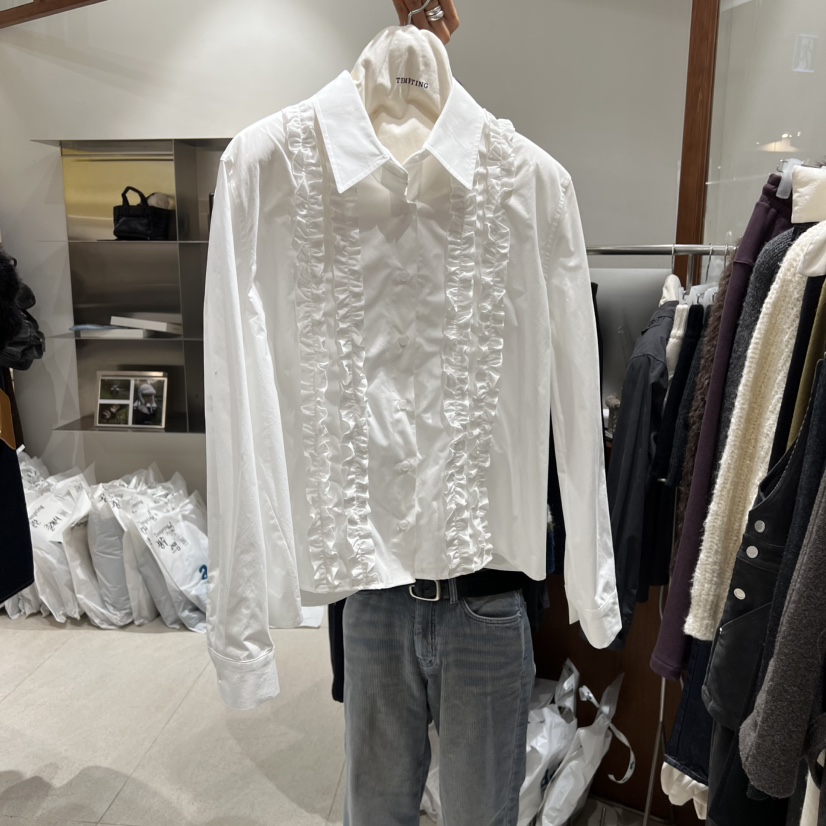 TEMPTING韓國直郵㊣女裝新品時尚人氣推薦襯衫蕾絲衫荷葉邊TEMPTING襯衫/蕾絲衫圖色2