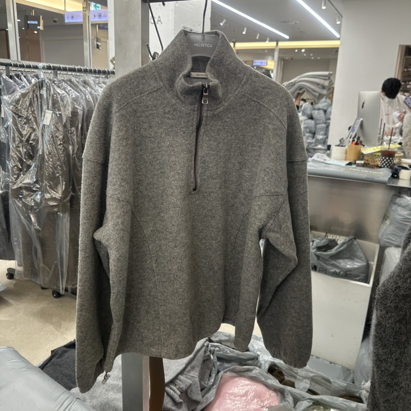 HELVETICA韓國代購㊣女裝新品時尚休閑熱賣人氣真品針織衫拉鏈HELVETICA針織衫圖色1