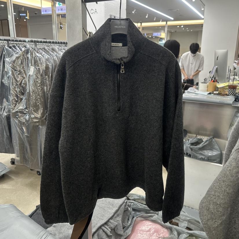 HELVETICA韓國代購㊣女裝新品時尚休閑熱賣人氣真品針織衫拉鏈HELVETICA針織衫圖色2