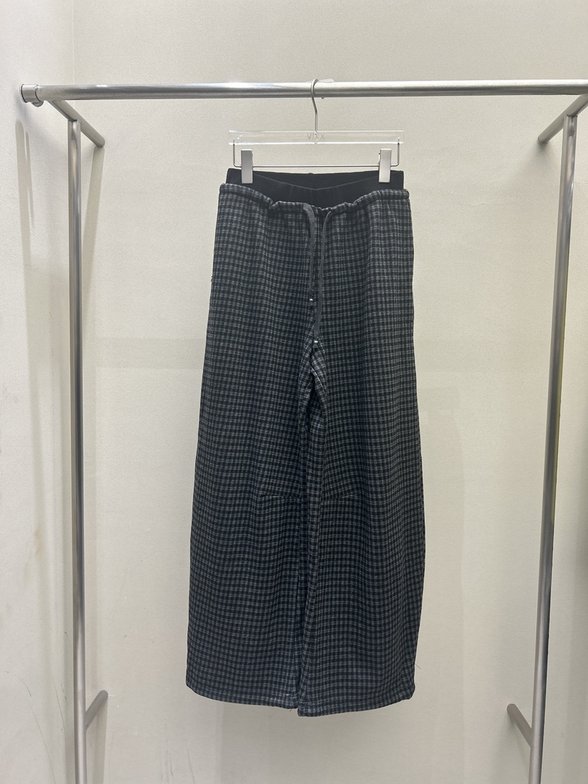 LATTE-P韓國代購㊣女裝新款人氣職業時尚真品休閑褲抓絨格子LATTE-P休閑褲圖色2黑色