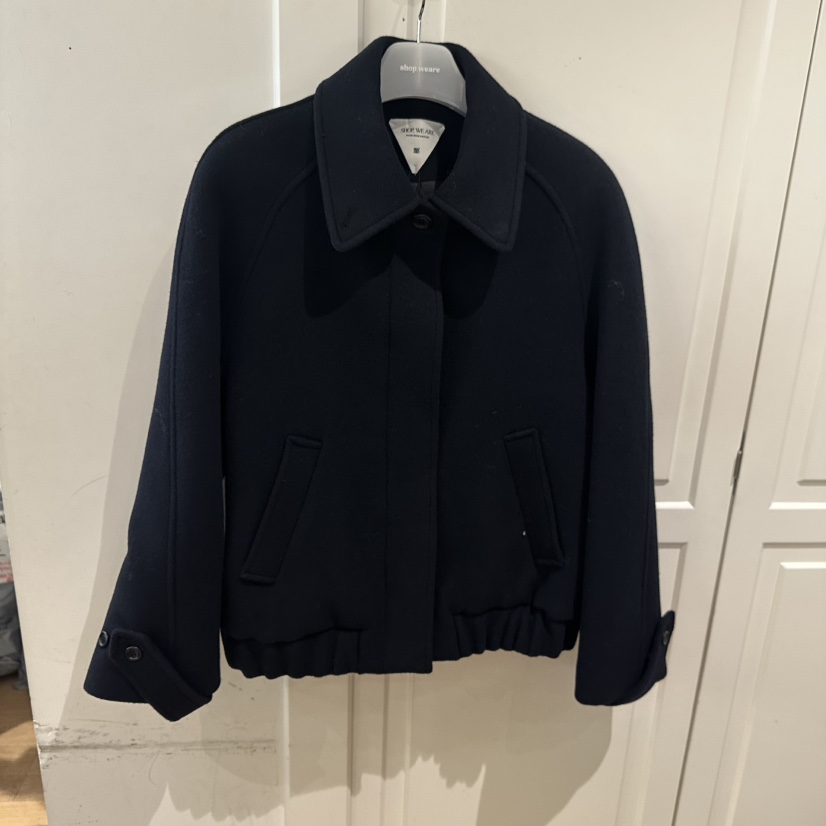 WE ARE/WELOVER韓國代購㊣女裝新品職業時尚熱賣短款大衣SHOP_WE ARE短款大衣圖色2深藍色