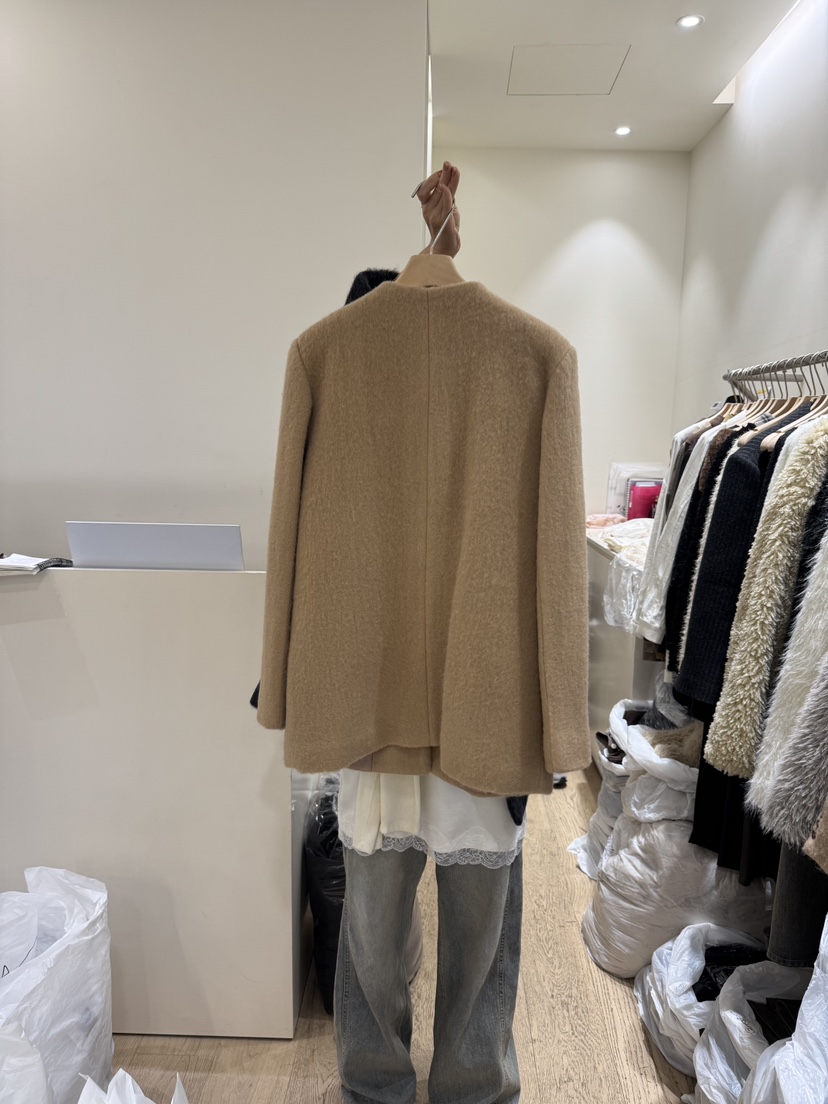 FLOWER-L韓國直郵㊣女士新品熱賣25秋冬職業人氣時尚短款大衣FLOWER-L短款大衣