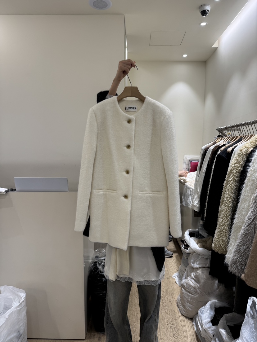 FLOWER-L韓國直郵㊣女士新品熱賣25秋冬職業人氣時尚短款大衣FLOWER-L短款大衣圖色3