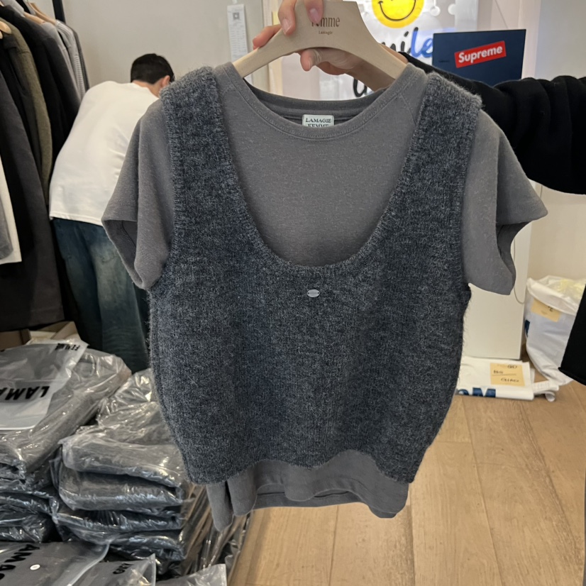 LA MAGIE FEMME東大門㊣直郵女士新款休閑吊帶背心不含內搭Lamagie Femme吊帶/背心圖色2