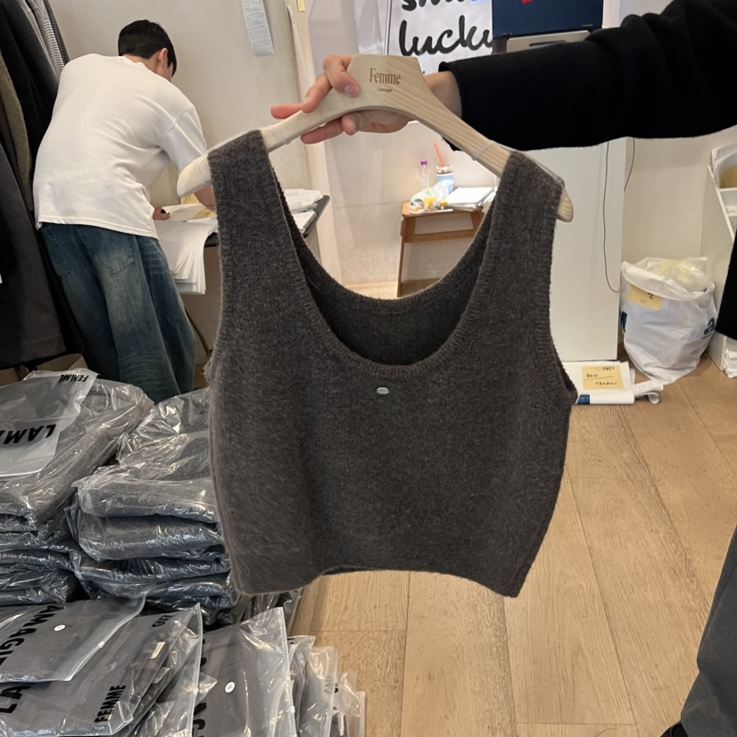 LA MAGIE FEMME東大門㊣直郵女士新款休閑吊帶背心不含內搭Lamagie Femme吊帶/背心圖色3