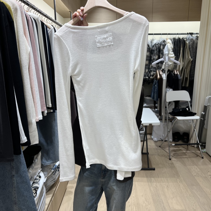 MEMOIRE韓國直郵㊣女裝新款熱賣推薦人氣時尚職業長袖T恤羊毛MEMOIRE長袖T恤