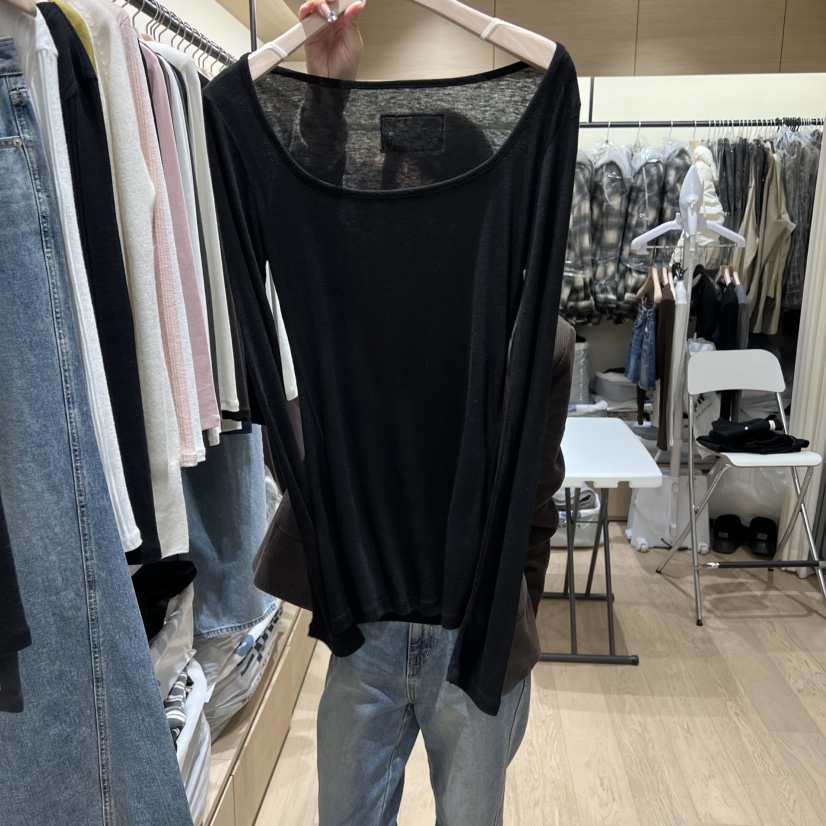 MEMOIRE韓國直郵㊣女裝新款熱賣推薦人氣時尚職業長袖T恤羊毛MEMOIRE長袖T恤圖色3