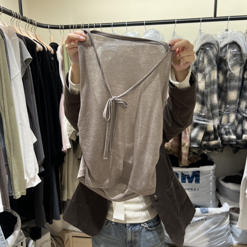 MEMOIRE韓國代購㊣女士新品推薦時尚人氣25秋冬真品吊帶背心MEMOIRE吊帶/背心