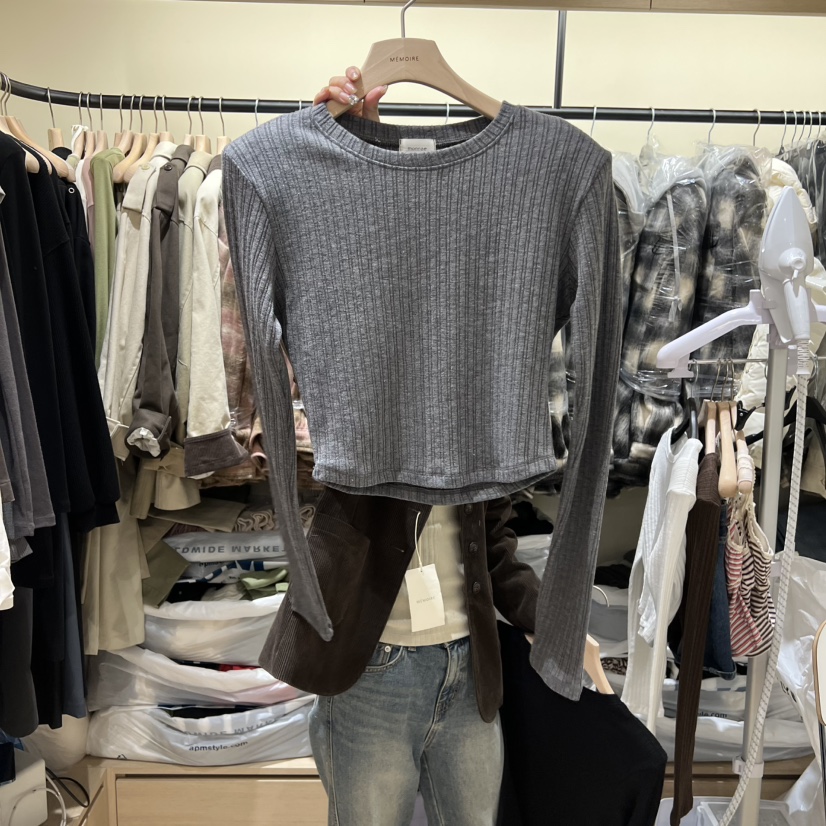 MEMOIRE韓國代購㊣女裝新款時尚推薦職業25秋冬休閑長袖T恤MEMOIRE長袖T恤圖色3