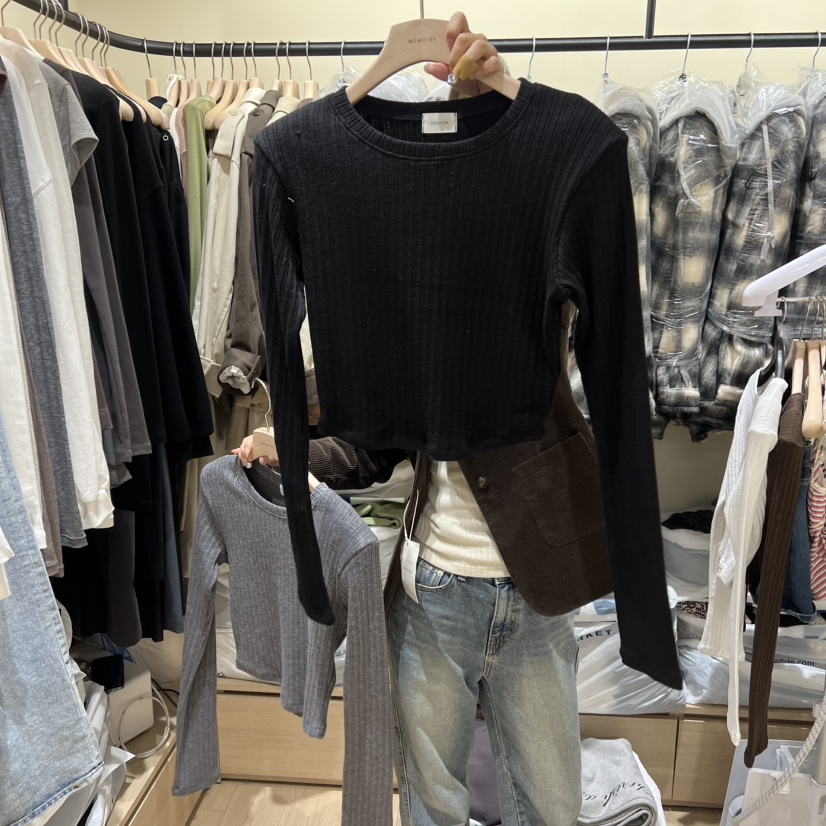 MEMOIRE韓國代購㊣女裝新款時尚推薦職業25秋冬休閑長袖T恤MEMOIRE長袖T恤圖色4