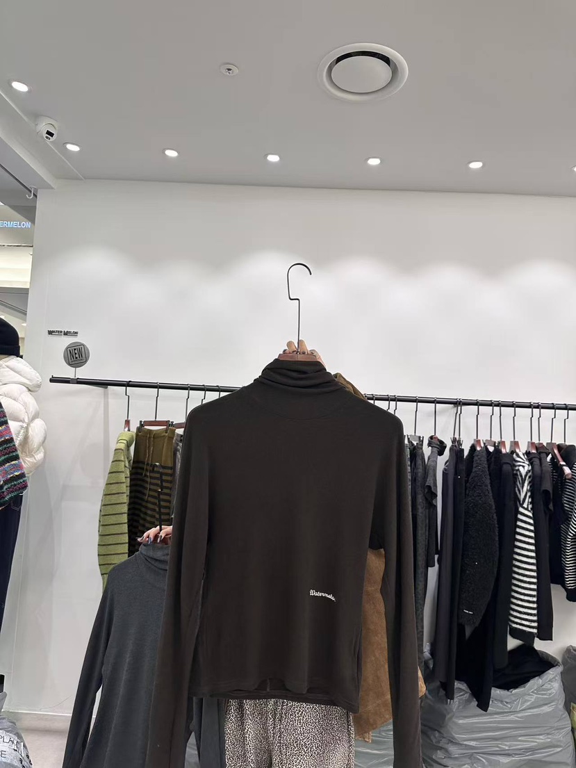 WATERMELON東大門㊣代購女士新品真品25秋冬時尚長袖T恤圍巾WATER MELON長袖T恤圖色2棕色