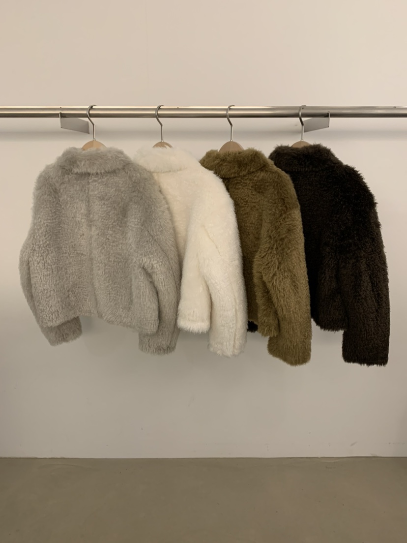 UNDER KEY韓國直郵㊣女士新品25秋冬真品短款大衣抓絨保暖UNDER KEY短款大衣