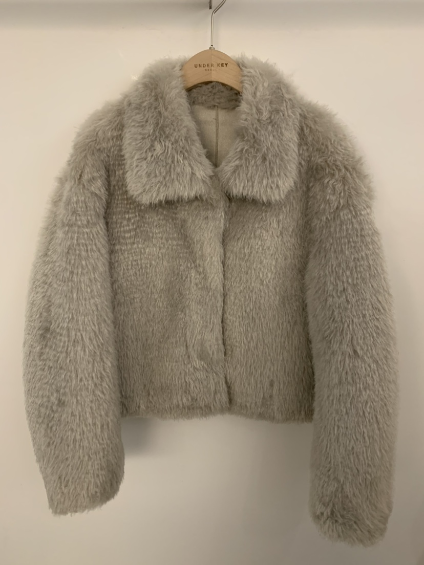 UNDER KEY韓國直郵㊣女士新品25秋冬真品短款大衣抓絨保暖UNDER KEY短款大衣圖色1