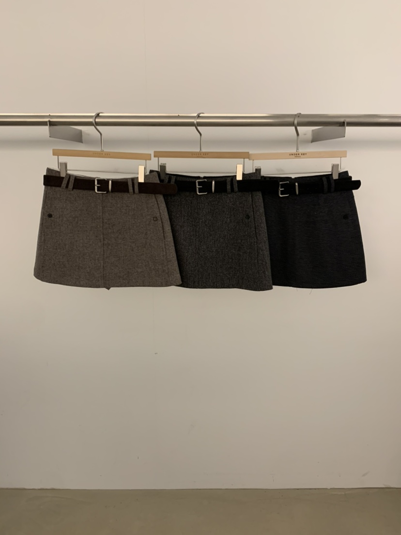 UNDER KEY韓國直郵㊣女裝新款25秋冬職業推薦裙褲含腰帶羊毛UNDER KEY裙褲