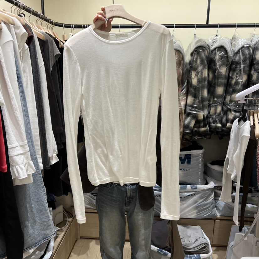 MEMOIRE東大門㊣實拍女裝新品推薦職業人氣真品時尚長袖T恤MEMOIRE長袖T恤圖色1